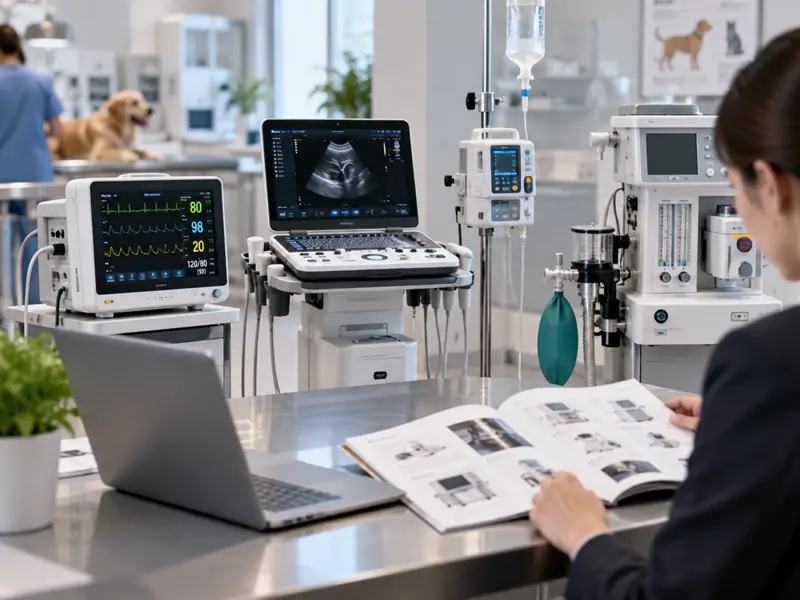 Professional B2B veterinary equipment sourcing environment